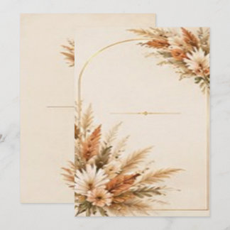 Invitation Arch floral en herbe de Pampas et fleurs de terre