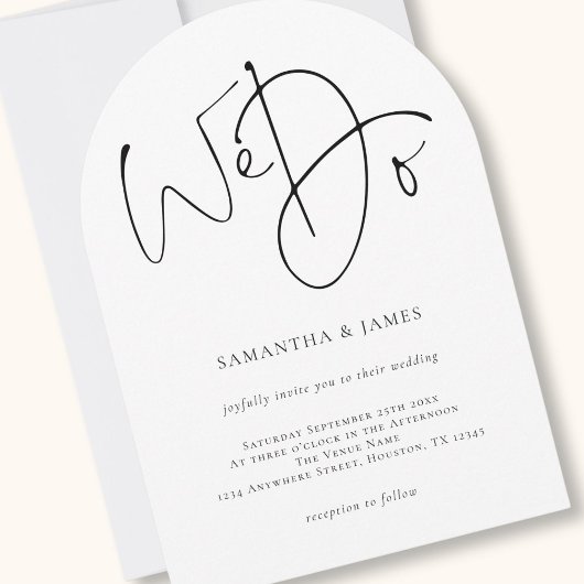 Invitation Arch Mariage photo moderne We Do Script