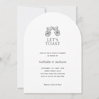Invitation Arch Minimalist Champagne Couple Shower Bridal