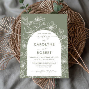 Invitation Arch minimaliste Sage Green Boho Mariage photo