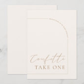 Invitation Arch Modern Calligraphy Confetti Wedding Sign (Devant / Derrière)