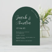 Invitation Arch Modern Green Emerald (Debout devant)