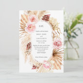 Invitation Arch moderne Aquarelle Boho Pampas Fleurs Mariage (Debout devant)