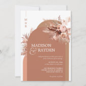 Invitation Arch moderne Boho Pampas Grass Terracotta Mariage (Devant)