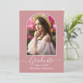 Invitation Arch moderne Dusty Pink Graduation Party (Debout devant)