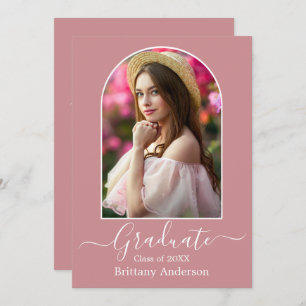 Invitation Arch moderne Dusty Pink Graduation Party