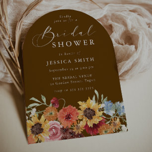 Invitation Arch moderne floral coloré d'été pour la douche de