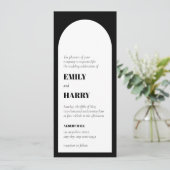 Invitation Arch moderne Gras Typographie Code QR Long Mariage (Debout devant)