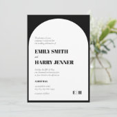 Invitation Arch moderne Gras Typographie Code QR Mariage (Debout devant)