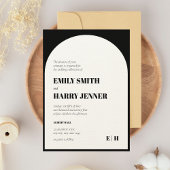 Invitation Arch moderne Gras Typographie Code QR Mariage