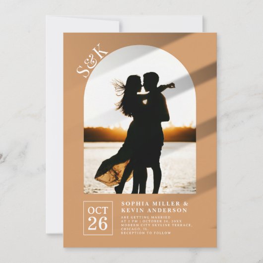 Invitation Arch moderne I Photo I Whiskey I Mariage (Devant)