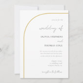 Invitation Arch moderne Noir Blanc Or Calligraphie Mariage (Devant)