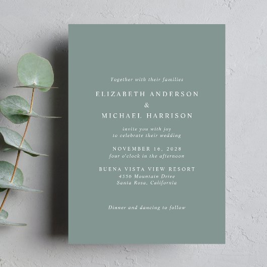 Invitation Arch moderne Photo Sage Mariage vert