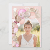 Invitation Arch pastel Boho parties scintillant ballons rose  (Dos)