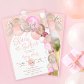 Invitation Arch pastel Boho parties scintillant ballons rose 