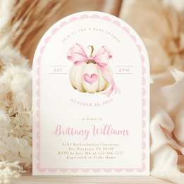 Invitation Arch Petite Citrouille Baby shower fille Invitatio