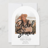 Invitation Arch Photo Brush Calligraphy Fête des mariées (Devant)