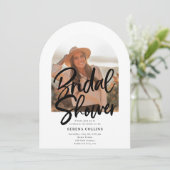 Invitation Arch Photo Brush Calligraphy Fête des mariées (Debout devant)