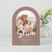 Invitation Arch Photo Brush Calligraphy Fête des mariées (Debout devant)