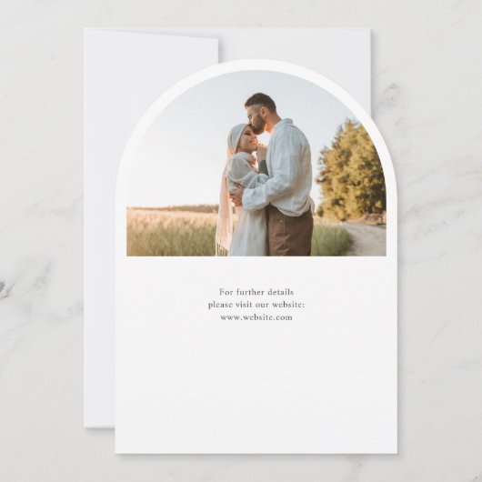 Invitation Arch Photo Calligraphie Mariage Enregistrer La Dat (Dos)