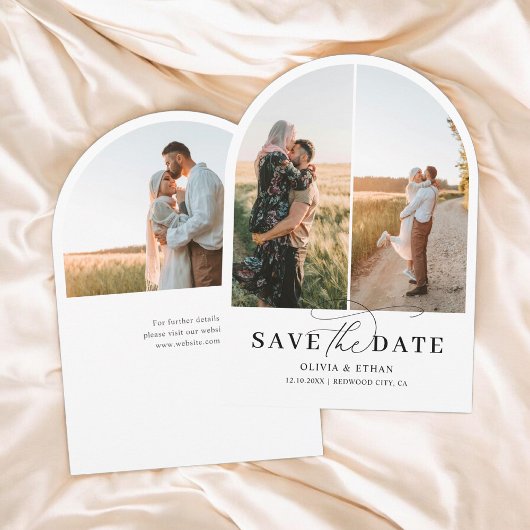 Invitation Arch Photo Calligraphie Mariage Enregistrer La Dat