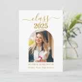 Invitation Arch Photo Elegant Gold Script Graduation Party (Debout devant)