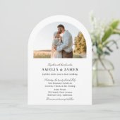 Invitation Arch Photo Elegant Mariage de calligraphie (Debout devant)