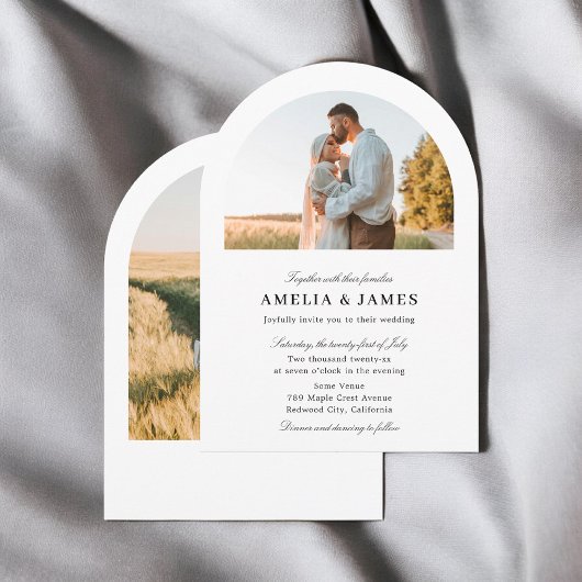 Invitation Arch Photo Elegant Mariage de calligraphie