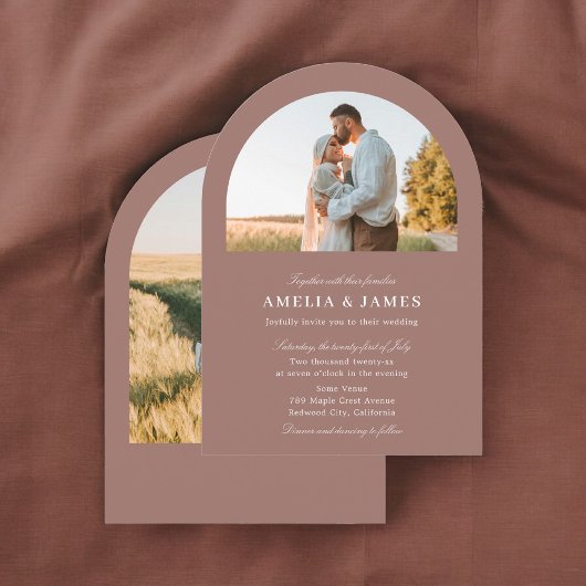 Invitation Arch Photo Elegant Mariage de calligraphie