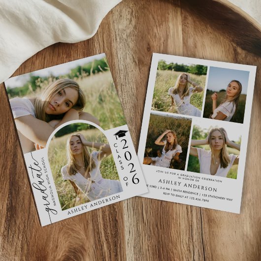 Invitation Arch Photo Graduation Party Invite Announcement