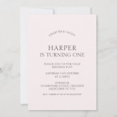 Invitation Arch Photo moderne Pink Tractor Farm 1er anniversa (Dos)