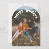Invitation Arch Photo Retro Happy Holidays Card (Devant)