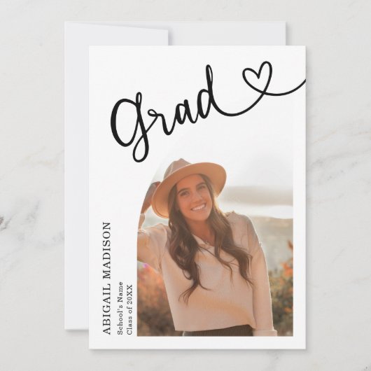 Invitation Arch Photo Script with Heart Graduation Party (Devant)