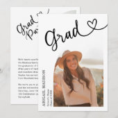 Invitation Arch Photo Script with Heart Graduation Party (Devant / Derrière)