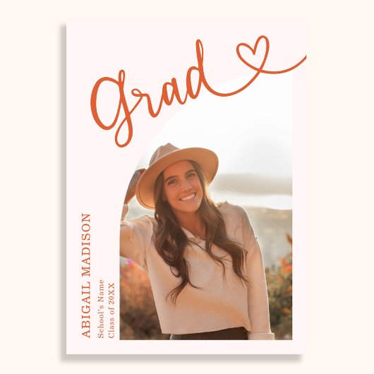 Invitation Arch Photo Script with Heart Graduation Party 