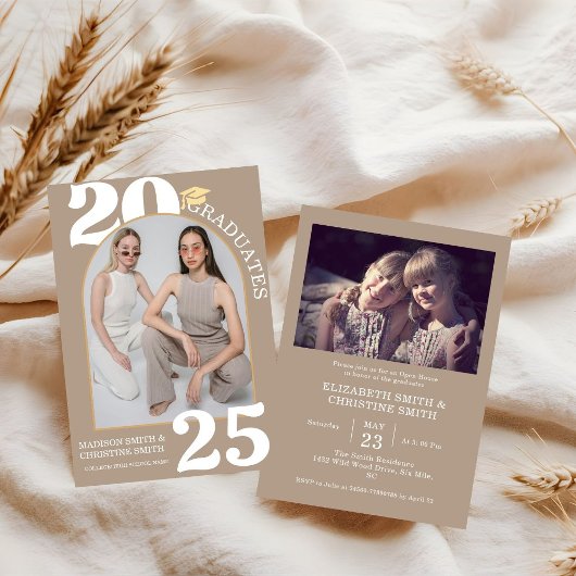 Invitation Arch Photo Twin College Lycée Graduation