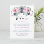 Invitation Arch Pink and Blue Blooms Détails du Mariage (Debout devant)