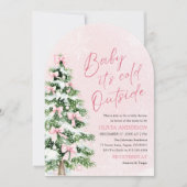 Invitation Arch Pink Bow Baby Il fait froid dehors Baby showe (Devant)