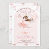 Invitation Arch Pink Dance Twirl Anniversaire Fille Anniversa (Devant / Derrière)