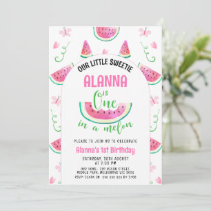 Invitation Arch Pink One In A Melon 1er Anniversaire Invitati