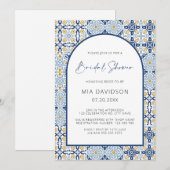 Invitation Arch Positano Fête des mariées Bleue Méditerranéen (Devant / Derrière)