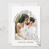 Invitation Arch Purple Mariage Fleur sauvage Enregistrer La D (Devant)