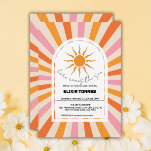 Invitation Arch Retro Voici Le Baby shower Fils