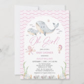 Invitation Arch Rose Oh Girl sous le Baby shower de mer (Devant)
