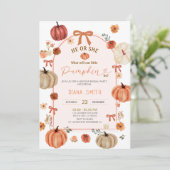 Invitation Arch Ruban Bow Petite révélation Citrouille de gen (Debout devant)