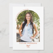 Invitation Arch Script Moderne Photo Terracotta Grad Party (Devant)