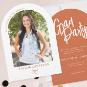 Invitation Arch Script Moderne Photo Terracotta Grad Party