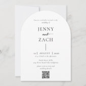 Invitation Arch Simple Modern Photo Qr Code Wedding (Devant)