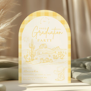 Invitation Arch Sunshine Yellow Cowgirl Graduation Party