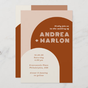 Invitation Arch Super Rétro Mariage en terre cuite